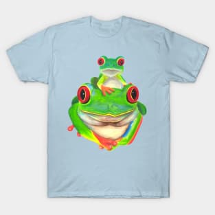 Mommy and Baby Tree Frog :: Reptiles and Amphibians T-Shirt